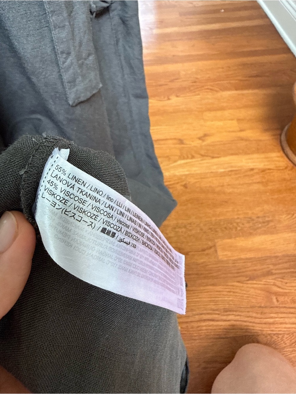 Mango Linen Blend Shirt in Charcoal Grey - Picture 5 of 6